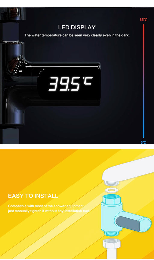 Water Shower LED Display Thermometer - TheGadgetsGround
